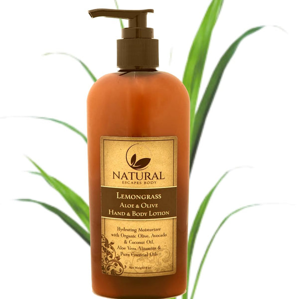 Moisturizing & Firming Lemongrass Body Lotion & Hand Cream, 8oz Natural Moisturizer for Dry Skin