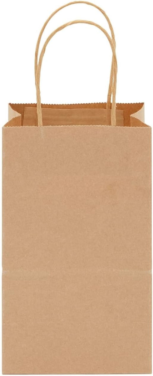 Juvale Paper Gift Bags with Handles, 12 Pack, 3x5.25x8.5 in Brown, Party Favor Bags