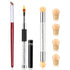 SILPECWEE 3Pcs Ombre Nail Brush Set, Double-Head Sponge Pen with 4 Replaceable Acrylic Brushes