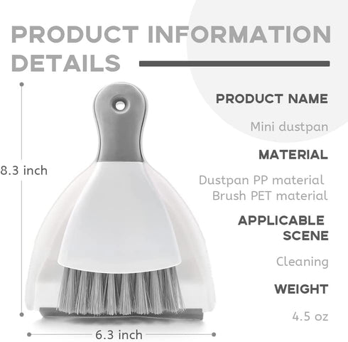 Set, 3 Set) Small Hand Dust Pan and Brush - Small Broom and Dustpan Mini Broom and Dustpan, Compact Dustpans and Brush
