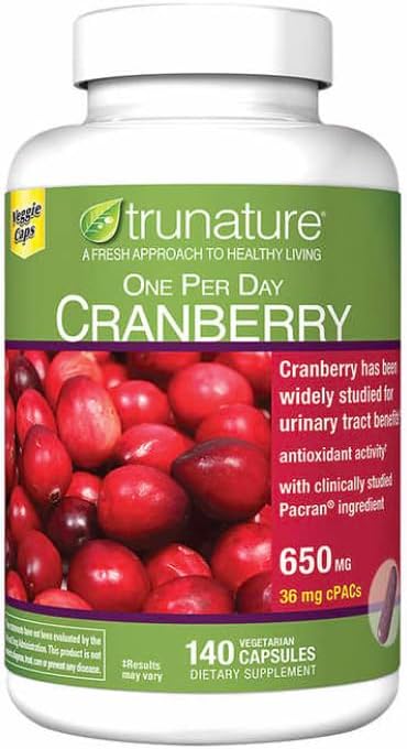 Tru-Nature Cranberry 650 mg - 140 Vegetarian Capsules, 140 Day Supply