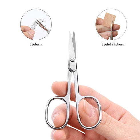 LIVINGO Premium Curved and Rounded Nose Hair Scissors for Men, 2 PC Set for Beard, Mustache, Ear, Facial Hair