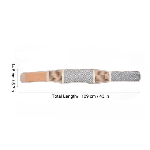 Lower Back Brace Support Tourmaline Self-heating Lumbar Support Wrap Unisex Therapy Waist Belt with Breathable Mesh and Dual Adjustable Straps for Back Lower Back Lumbar Pain Relief (L - Beige)