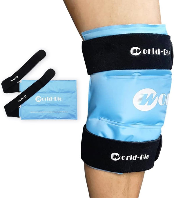Knee Ice Pack Wrap for Pain Relief - Reusable Gel Cold Pack for Leg Injuries, Swelling, Arthritis & Post-Surgery