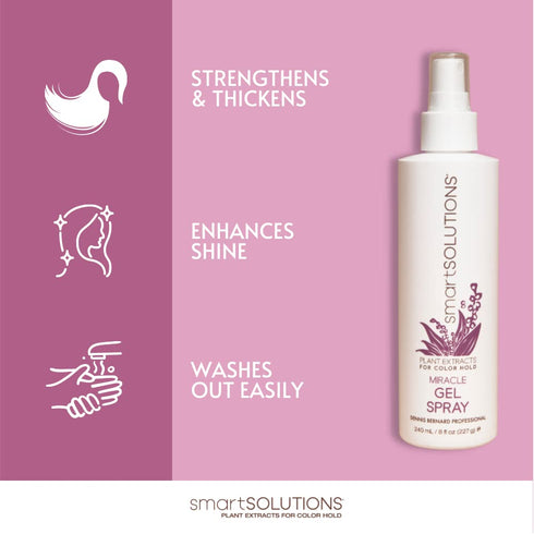 smartSOLUTIONS Miracle Gel Spray, 8 oz | Non-Flake | 24-Hour Hold | Paraben-Free