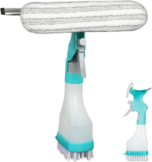 Meluvora 4 1 Countertop in Window Cleaning Kit, Professional Window Vacuum Squeegee with Spray Bottle, Cleaner Brush
