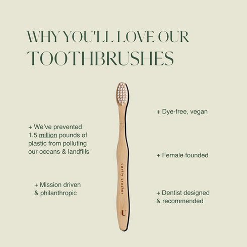 Kids Biodegradable Bamboo Toothbrush, Eco-Friendly, BPA Free Soft Bristle, Dentist-Approved by Plus Ultra
