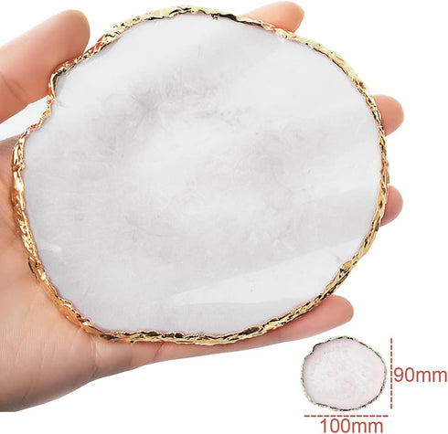 Nail Art Palette Resin, Mixed Color Nail Painting Display Board with Gilded Edge for Makeup (White)