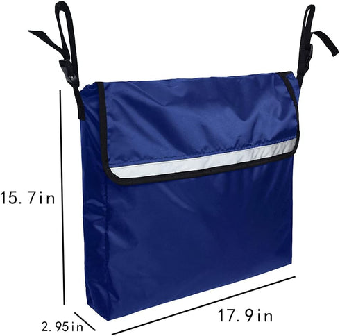IOCCIOBB Durable Oxford Cloth Wheelchair Bag, Elderly Secure Mobility Aid Accessories Storage Pouch, Waterproof