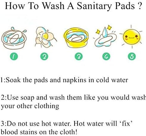 Reusable Menstrual Pads (7 in 1, 10in*7in), PHOGARY Bamboo Cloth Pad for Heavy Flow with Wet Bag, Washable Overnight