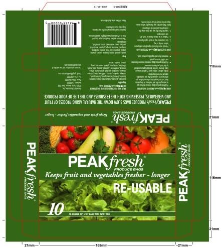 Peak Fresh Set 4, 40 Reusable Produce Bags, of Bags Total