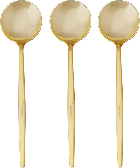 SILVER SPOONS Elegant Disposable Gold Silverware Set, 20 Spoons, Gold Flatware Set for Celebrations & Events