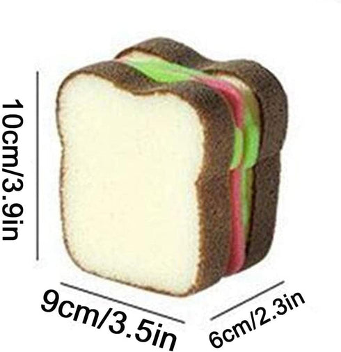 1Pc Multifunction Scrub Sponges, Toast Shape Dish-Washing, Cute Sandwich Sponge for Household Kitchen
