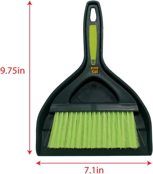 Pine-Sol Mini Dustpan and Brush Set | Portable, Compact Dust Pan and Hand Broom for Cleaning, Green
