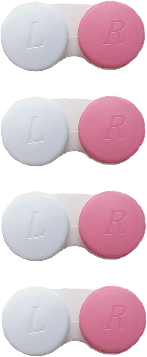 Smanzu 4 Pack Contact lens case Bulk Contact Lens Soak Storage Box Holder