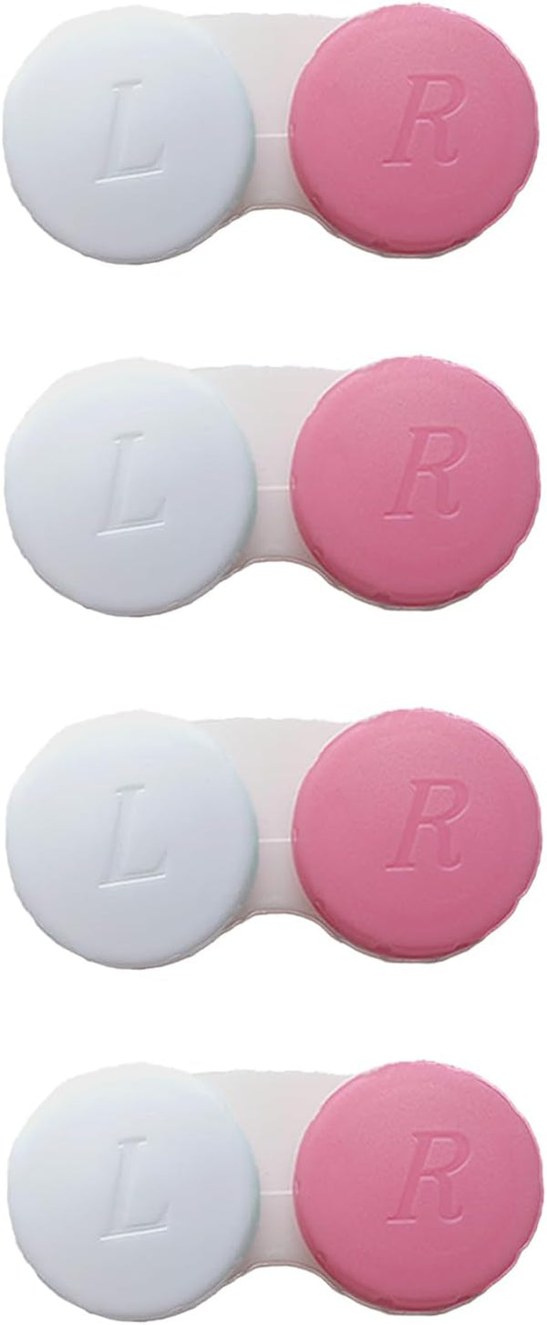 Smanzu 4 Pack Contact lens case Bulk Contact Lens Soak Storage Box Holder