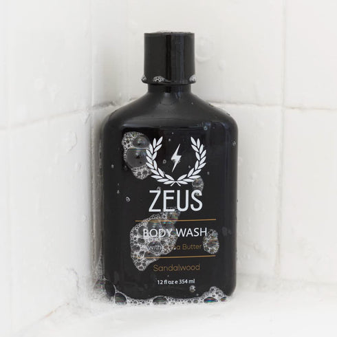 ZEUS Body Wash with Shea Butter & Aloe Vera for Men, All Natural Invigorating Skin Reviving Shower Wash