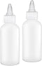 BRIGHTFROM Twist Top Applicator Bottles, 4 OZ Squeeze Plastic Bottles, Clear Nozzle - Multi Purpose (Pack of 2)