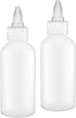 BRIGHTFROM Twist Top Applicator Bottles, 4 OZ Squeeze Plastic Bottles, Clear Nozzle - Multi Purpose (Pack of 2)