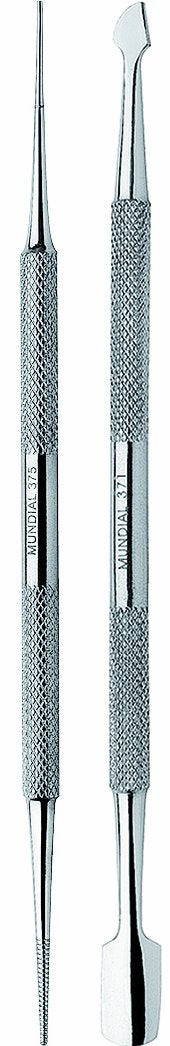 Mundial 2-Piece Manicure Pedicure Stick Set, Cuticle Pusher Nail Care Tools for Perfect Cuticles