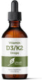 Vitamin D and K2 Drops, Liquid Vitamin D3 with K2 Supplements for Adults, Flavor-Free, 30 ml