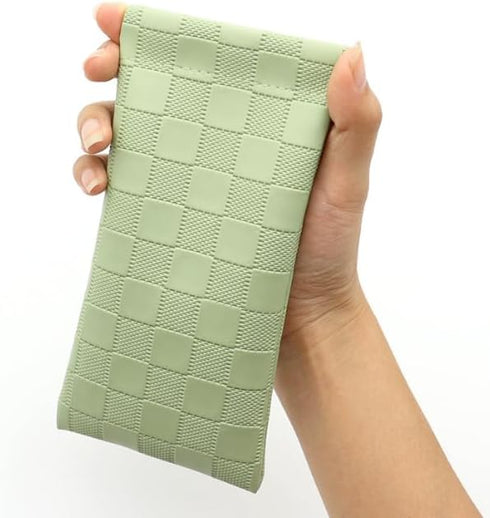 Mini Tampon Bag, Sanitary Tampon Storage Bag 4 Count,Self-Closing Shrapnel, One-Handed Opening, Waterproof Leather PVC Keeps It Safe and Tidy, Hides Tampons and Small Objects,Long Rectangle Shape