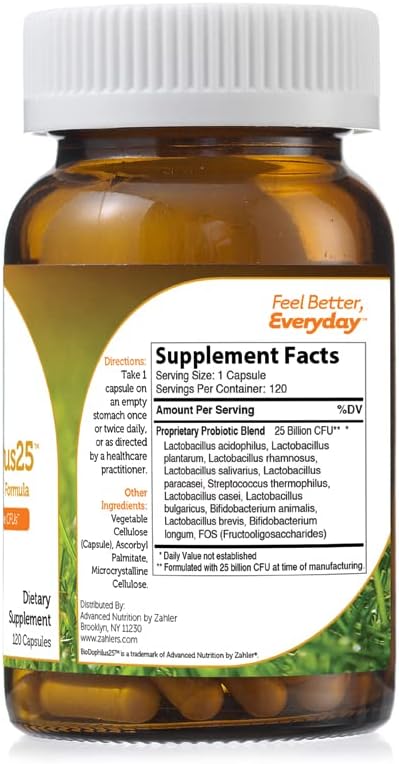 Advanced Nutrition by Zahler Probiotic Nutritional Supplement Capsules, 25 Billion Live Culture, 120 Capsules