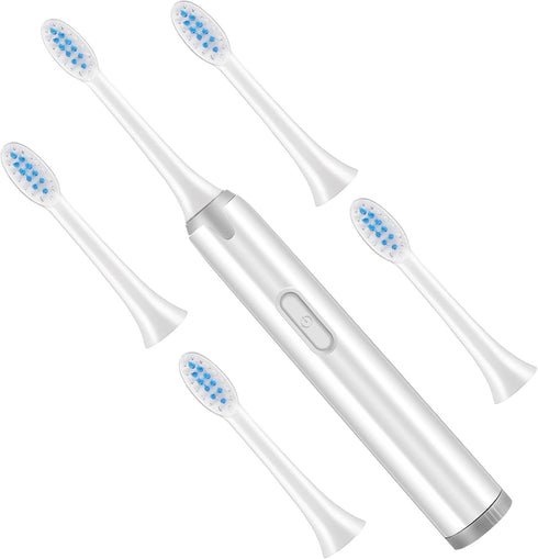 Ipetboom Portable Electric Vibration Toothbrush for Adults with Soft Bristles and Ergonomic Handle