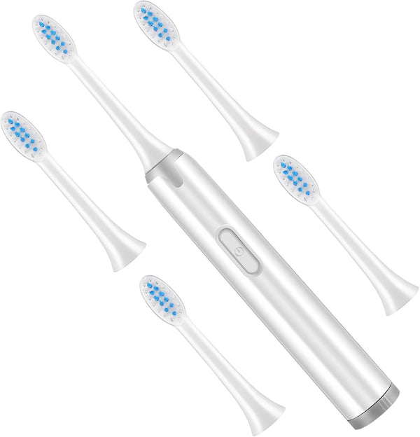 Ipetboom Portable Electric Vibration Toothbrush for Adults with Soft Bristles and Ergonomic Handle