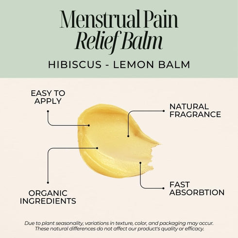 Siyah Organics 5oz Womens Menstrual Relief Balm with Hibiscus & Lemon Balm Comforting, Relaxing, and Soothing Body Balm