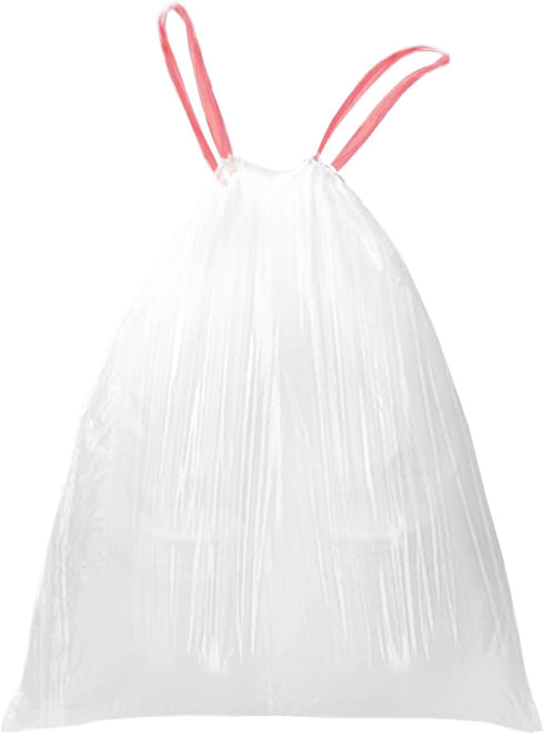 10 Gallon Drawstring Trash Bags, Pack of 26, Unscented, 1.58Mil Thickness, 60x71cm, White