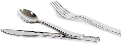 Hammered Set, 120ct. Celebrate It Silver Plastic Cutlery