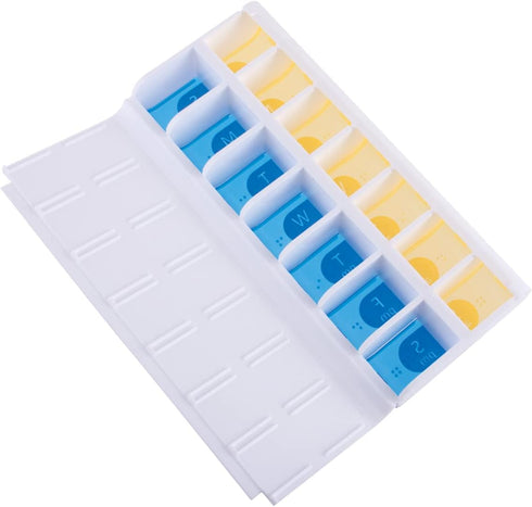Weekly AM/PM Pill Organizer - Easy Fill Design