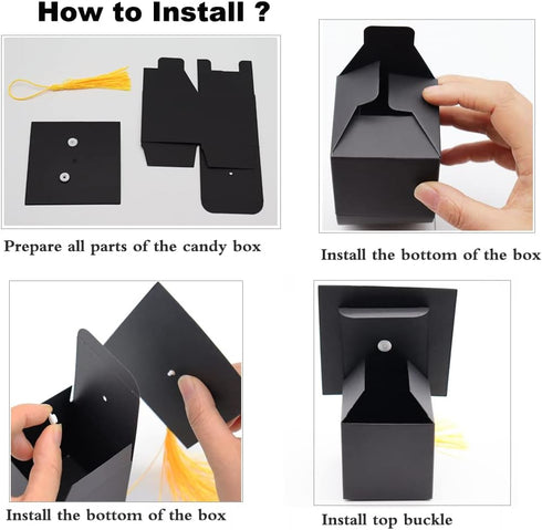 SDKI 30Pcs Graduation Cap Candy Box, Graduation Party Supplies 2025 Decorations for Party Favor