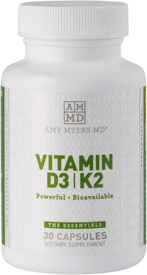 Amy Myers MD Vitamin D3 K2 10000 IU, Vitamin K2 MK-7 45 Mcg, Supports Immune Function, Energy Levels & Positive Mood,