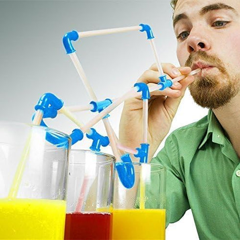 DIY Crazy Straws Make Your Own Straw, 30 PCS Build A Straws Kit for Reusable Silly Straws, Great for Parties