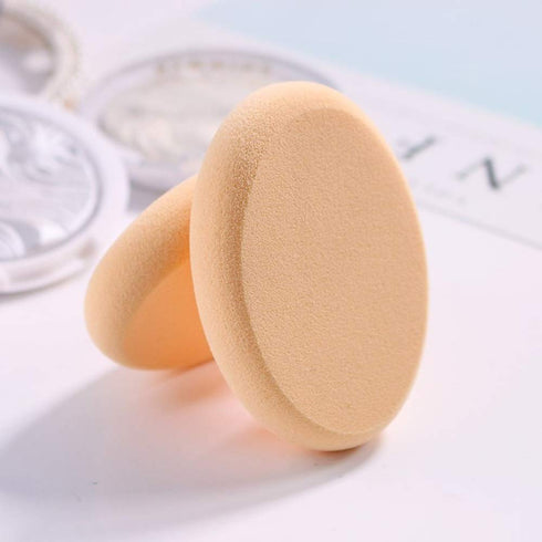 Oval Puff 2 Packs, Skin Tone and Pink Makeup Egg Air Cushion Puff for Foundation