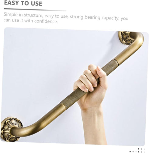 TEHAUX Copper Bathroom Safety Grab Bar with Non-Skid Handle for Toilet and Shower Use Multi-Functional Armrest