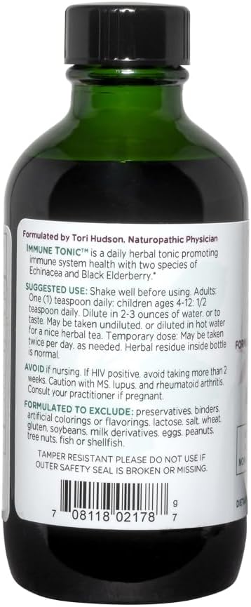 Vitanica Immune Tonic - Black Elderberry 2000mg, Echinacea, Immune Support, 4 Ounce