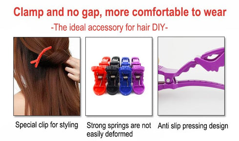 AKOAK 6 PCS Professional Anti-Slip Crocodile Clip, Large Styling Hair Clip for Women