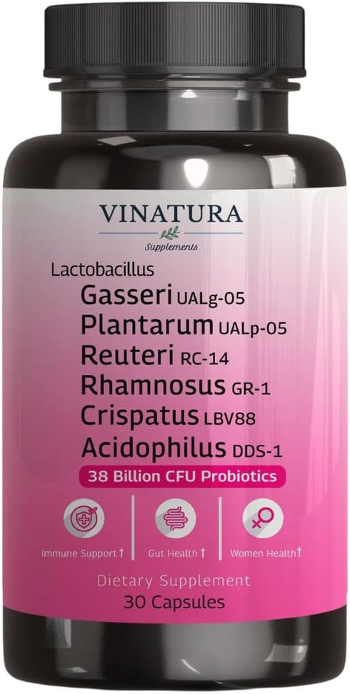 Lactobacillus Rhamnosus, Reuteri, Gasseri Probiotics - 38 Billion CFU *USA Made & Tested* for Women