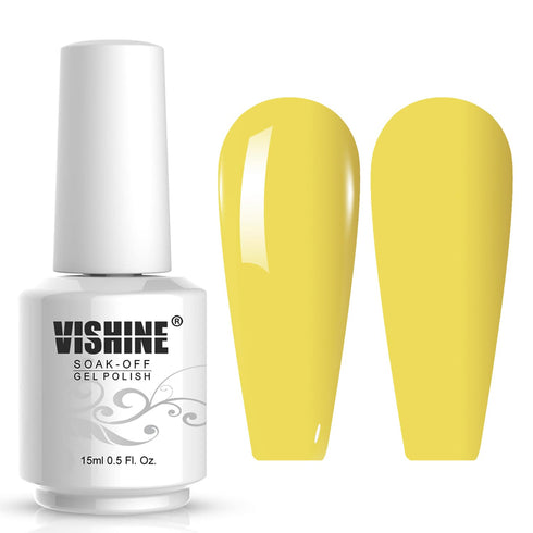 Vishine Gel Polish Nail Art Soak-off UV LED Nail Gel Polish, DIY Manicure in Yellow (561)