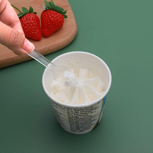 500Pcs Clear Plastic Disposable Mini Spoons - Ice Cream Tasters for Dessert Events, Weddings, Parties