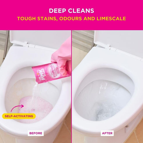 Stardrops The Pink Stuff Miracle Power Foaming Toilet Cleaner Self-Activating Formula for Deep Cleaning, Stain Removal