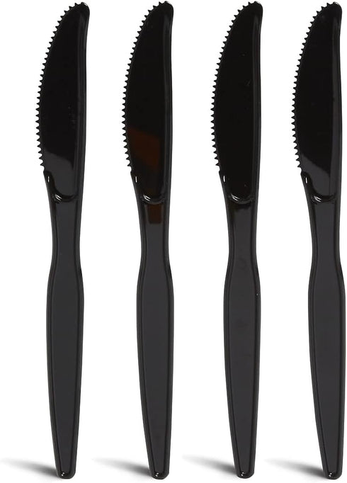 Perk Polystyrene Knife, Heavy-Weight, Black, 100/Pack (PK56393) by Perk