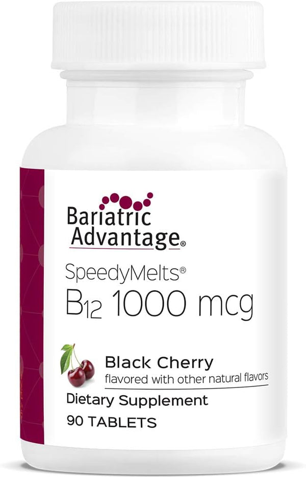 Bariatric Advantage B-12 Speedy Melts, Vitamin B12 1000 mcg Supplement, Black Cherry, 90 Count