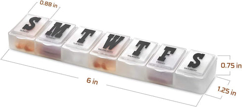 Pack 2 Weekly Pill Organizer - of - Pill Planner to Separate Pills & Vitamins Each Week, Medication Reminder Daily