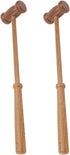 minkissy Wooden Knocking Massage Hammer 2pcs Manual Back Massager Hammer Handheld for