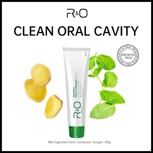 Le Vital 3.53 oz Hygiene(1 Pack) R&O Long-Lasting Fresh Ginger Mint Toothpaste, - Removes Dental Plaque, Relieves Oral