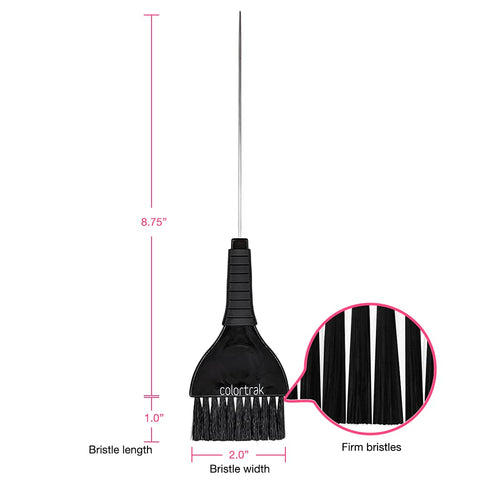 Colortrak Duo Color Brush, Black - Ideal for Sectioning, Ergonomic Grip, Easy to Clean, Firm Straight Bristles